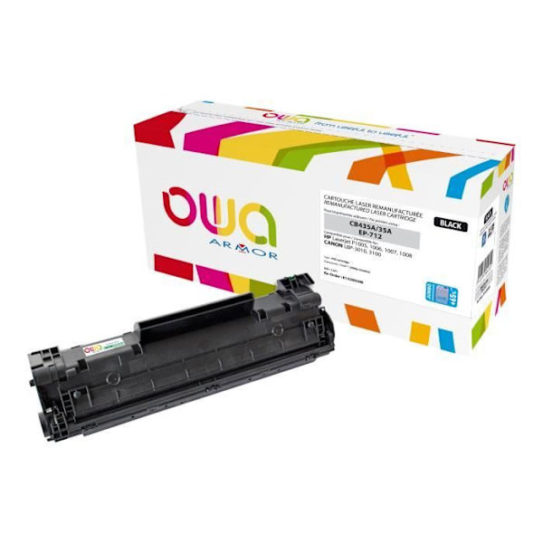 Genfremstillet OWA Jumbo Yield sort tonerpatron til Canon i-SENSYS LBP3010, LBP3100
