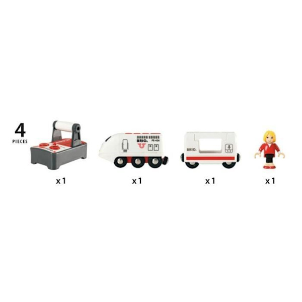 BRIO World Radiostyret Rejsetog - Lyd- og lystilbehør i træ - Ravensburger - Blandet - Fra 3 år Beige
