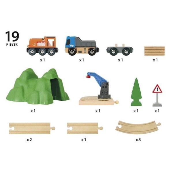 Brio World Freight Transport Circuit - Komplet 19-delt kassesæt - Trætogkredsløb - Ravensburger - Blandet fra 3 år - Flerfärgad