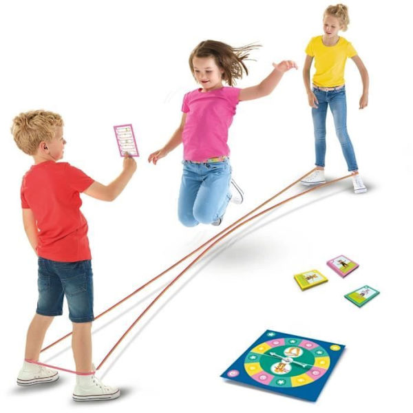 Hyppää korttipeli! Eläimet - Bungee-hypyt 3-vuotiaille ja sitä vanhemmille lapsille - SES CREATIVE Flerfärgad