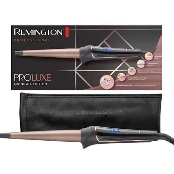 Kiharrin - REMINGTON - PROluxe Midnight Edition - 25-38mm - OPTIheat-teknologia - 3m kaapeli sort