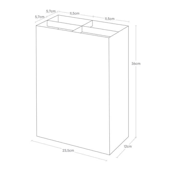 Stort paraplystativ H36 cm - 23,5 X 12 X 36 - Calicosy - Sort