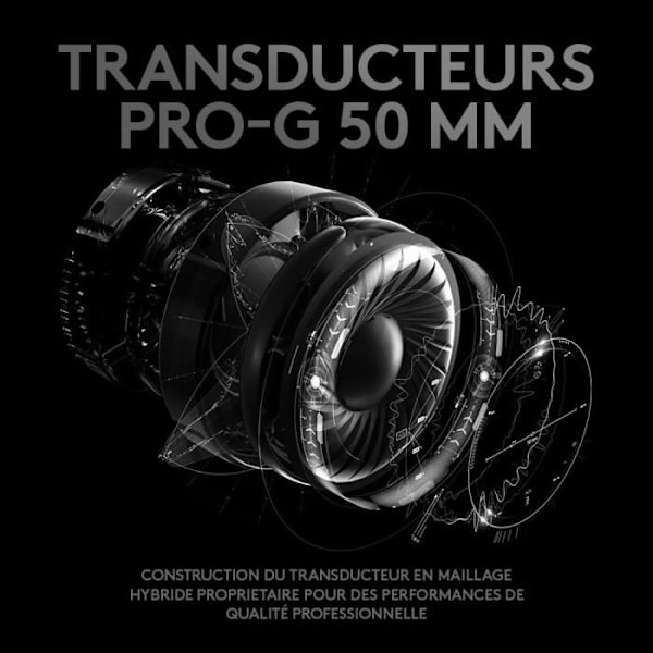 Gaming headset - Kablet - Logitech G - Pro X - Med mikrofon - Sort