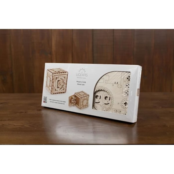 UGEARS pengeskab i træ - Mekanisk 3D-puslespil - Funktionel - Brun - 179 brikker Beige