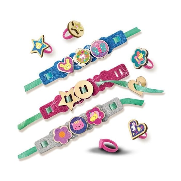 SES Creative Easy Glitter ringe og armbånd, smykkefremstillingssæt til børn, 3 år