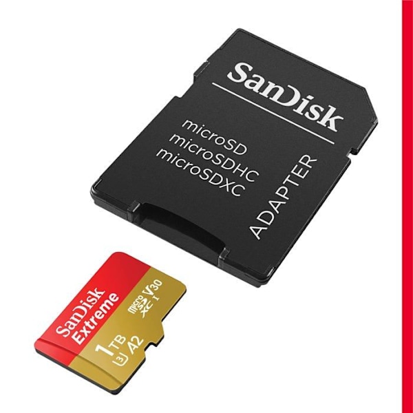 SanDisk Extreme 1024 Gt UHS-Class 3 microSDXC-kortti, iskunkestävä, vedenpitävä