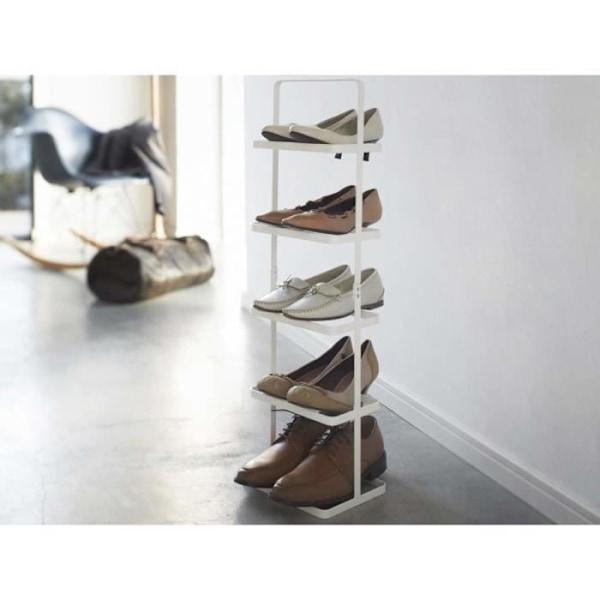 Yamazaki Home Skostativ 5 Etagers Skostativ Hvid 22,0 x 77,0 x 14,5 cm hvid