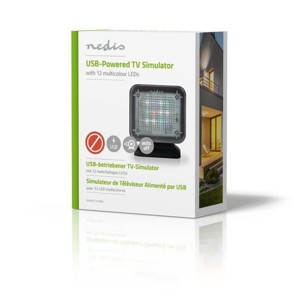 Nedis TV-simulator - DUMSTV10BK - Svart - Drivs av USB-port Svart