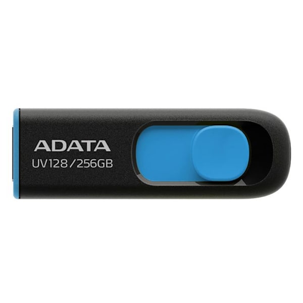 Minneskort - ADATA - AUV128 - 256 GB - USB 3.0 - Svart/Azul Svart, Blå