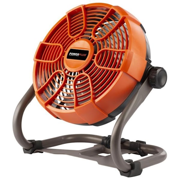 Powerplus Dual Power Batteriflad ventilator POWDP8015 - Bord-, stativ- eller vægventilator med 20 V - uden batteri eller oplader Orange