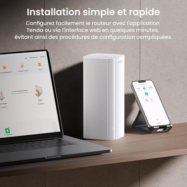 Tenda Mesh WiFi 6 AX3000 Nova EX12 2 Pakke - Mesh WiFi System til hele huset