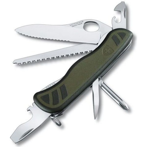 Schweizisk kniv - VICTORINOX - Swiss Soldier 2008 - Tandet klinge - Dåseåbner - Træsav