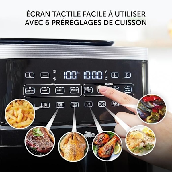 Fritøse uden olie - Breville - Halo - 7 L - 1700 W - SteamFry teknologi - Sort sort
