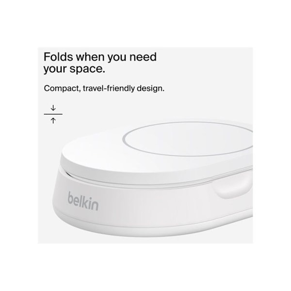 Trådløs oplader - Belkin - BoostCharge Pro - Magnetisk - Konvertibel - Qi2 Hvid