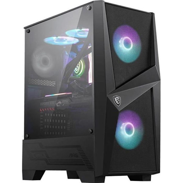 MSI MAG FORGE 100R PC CASE - Musta - Karkaistu lasi - ATX-muoto (306-7G03R21-809) musta, Läpinäkyvä