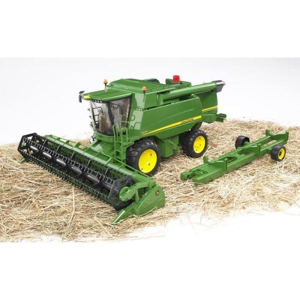John Deere T670i BRUDER -harvesteri - Mittakaava 1:16 - 60 cm - Mukana vaunu ja viljapussi Grøn