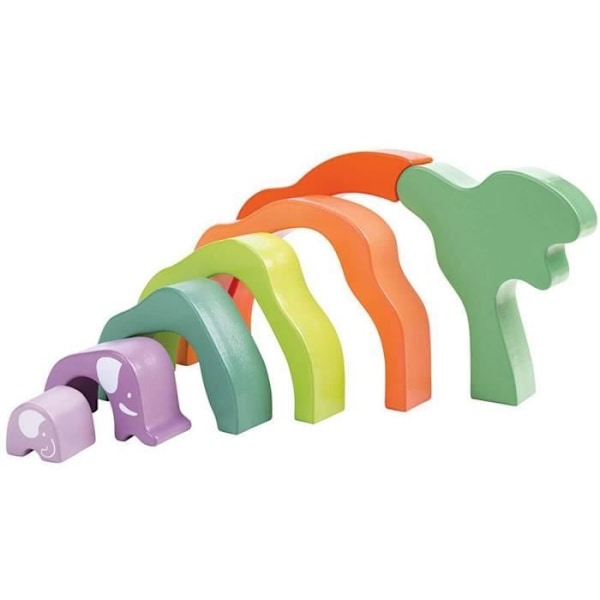 Safari Elephant stable blokke - HAPE - Safari Elephant stable blokke - 7 styks - Blandet - Unik farve Unik farve