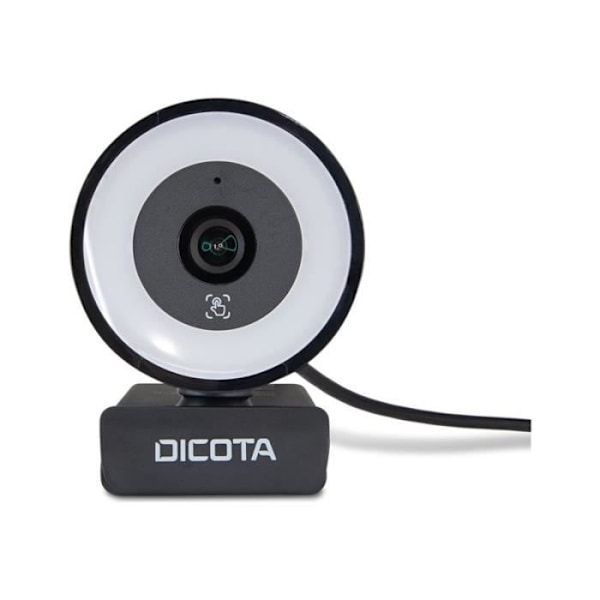 - DICOTA - DICOTA Ringlight - Webcam - farve - 5 MP - 2592 x 1944 - lyd - USB 2.0