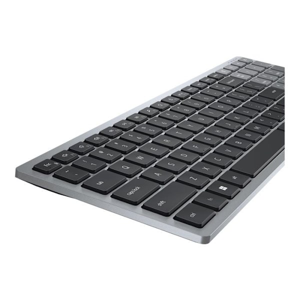 DELL KB740 trådlöst tangentbord - tyskt QWERTZ - grått, svart - RF + Bluetooth - 36 månaders batteritid