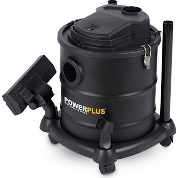 Elektrisk aspsuger POWERPLUS - 1200W - 20L - Motoriseret askeindsamler Sort