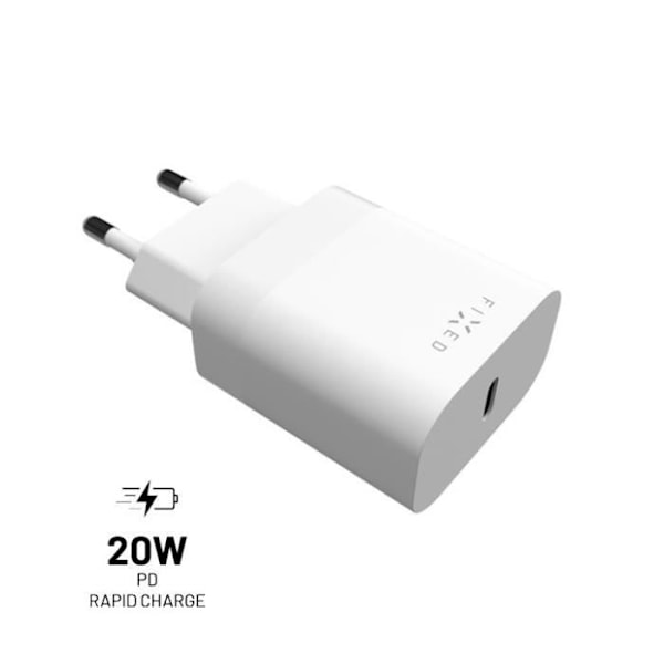 FAST netværksoplader med USB-C-udgang og PD-understøttelse, 20W, hvid