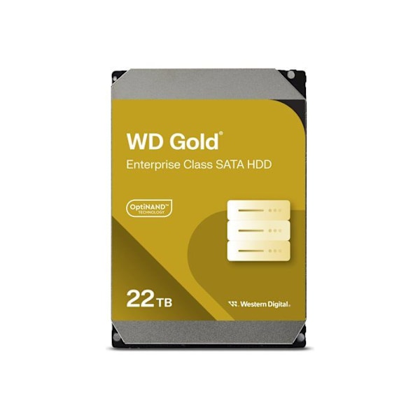 Hårddisk - Western Digital - WD Gold - 22TB - intern - 3,5 tum - SATA 6Gb/s