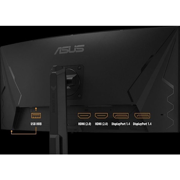 ASUS 34' LED - TUF Gaming VG34VQL3A - 3440 x 1440 pixels - 1 ms (grå til grå) - 21-9 - Buet VA-panel - HDR10 - 180 Hz - FreeSync