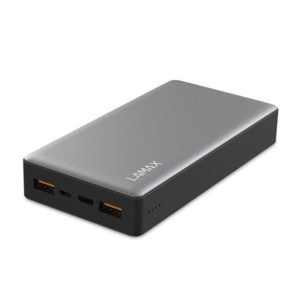 LAMAX-virtapankki litiumpolymeeri (LiPo) 20000 mAh harmaa - LM20000FC Harmaa
