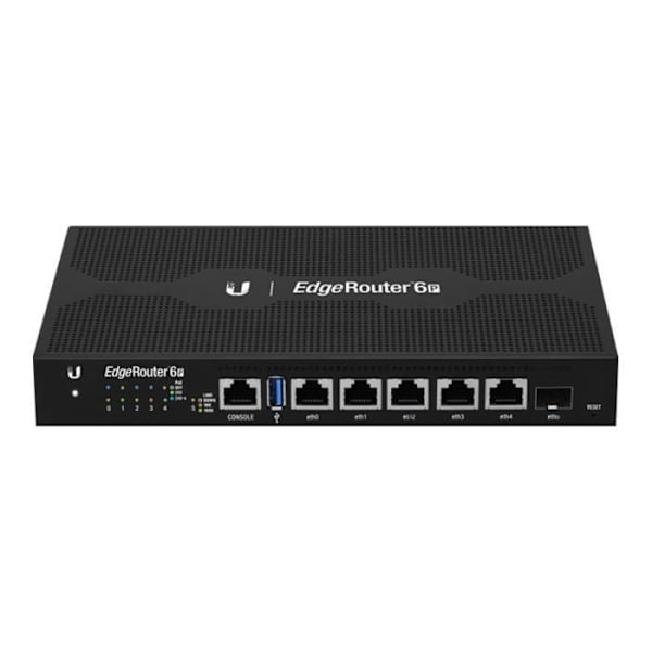 Reititin - Ubiquiti - EdgeRouter ER-6P - 5 Gigabit-porttia - Palomuurisuojaus - IPv6-tuki musta