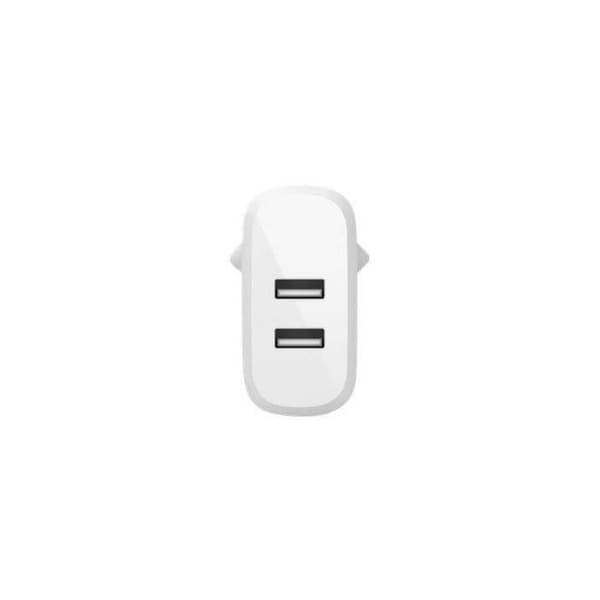 Belkin Dual USB-A hemladdare 12W x2, Vit Vit