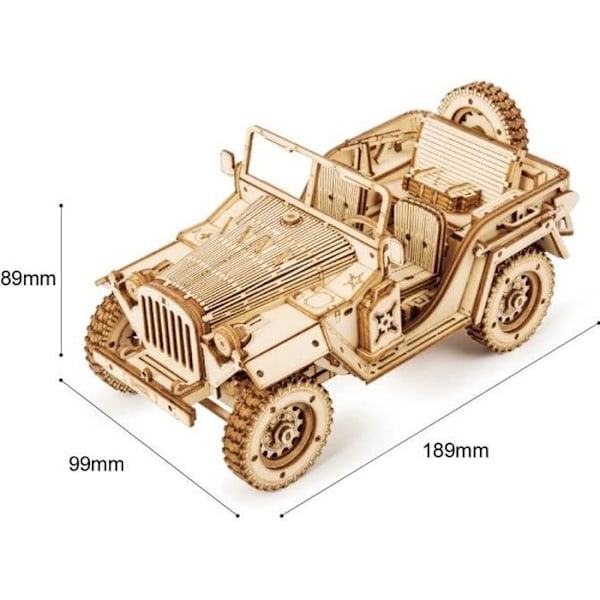 Træmodel - ROBOTIME - Jeep - 369 styk - Til at samle selv - Blandet Flerfärgad