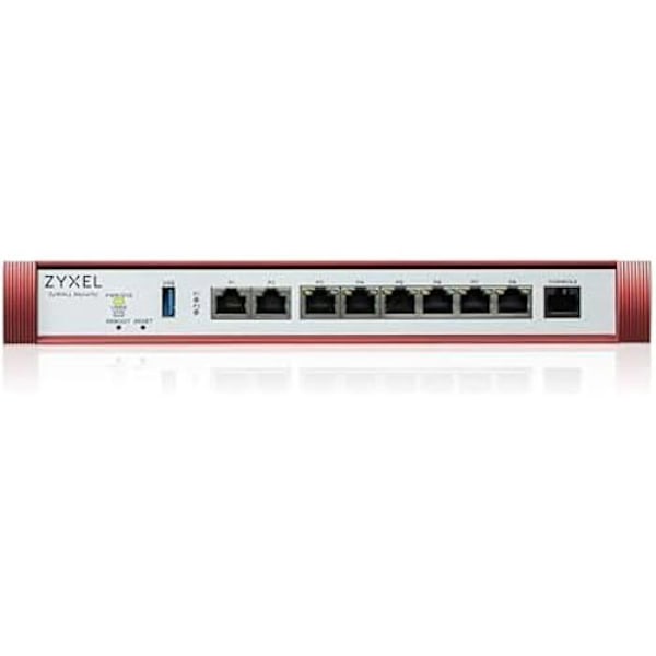 Zyxel USG FLEX200 H -sarja, käyttäjän määrittämät portit, 2 x 2,5 G ja 6 x 1 G, 1 x USB ja 1 vuoden suojapaketti