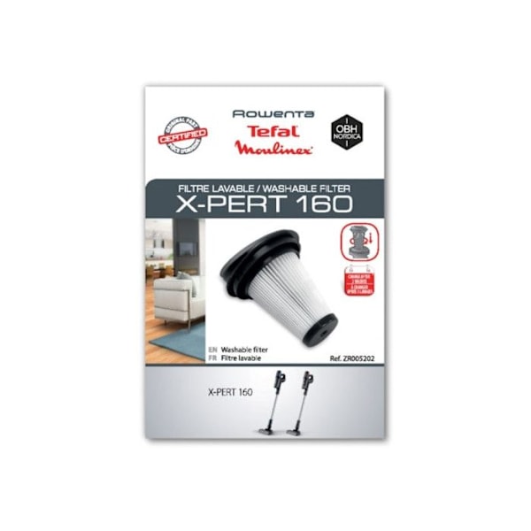 Lamellfilter - MOULINEX - ZR005202 - Kompatibel med ROWENTA och X-PERT - 11 cm höjd - 7,5 cm diameter