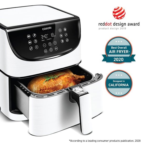 Fritøjs uden olie - COSORI - 5,5L - 11 programmer - 1700W - Keep Warm funktion hvid