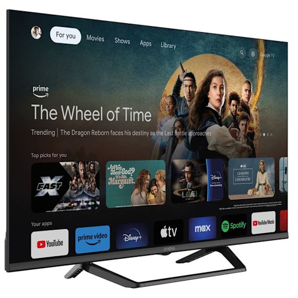 STRONG - TV HD 32" (80 cm) - Google TV - Wifi - Bluetooth - HDR - Chromecast - Google Assistent - 3 Tuner - 2xHDMI (ARC) + USB Svart