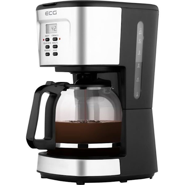 Filterkaffekande - ECG - KP 2125 Supreme - 1,5 L - 12 kopper - LCD-skærm - Hold varm-funktion