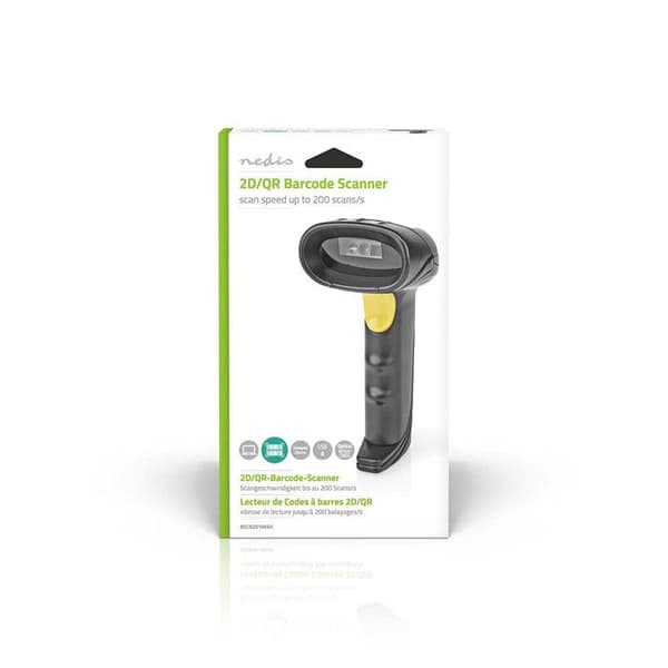 Streckkodsläsare - NEDIS - 1D/2D/QR - Trådad - USB - Svart