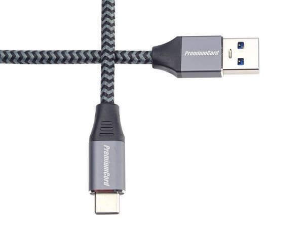 USB-C till USB A-kabel - PREMIUMCORD - ku31cs3 - 3A - 5 Gbit/s - Svart
