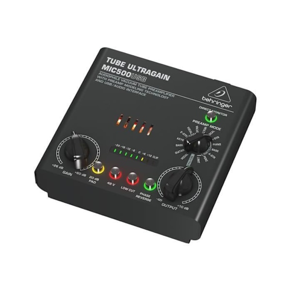 Forforstærker - Behringer - TUBE ULTRAGAIN MIC500USB - Tube - Sort - Voksen