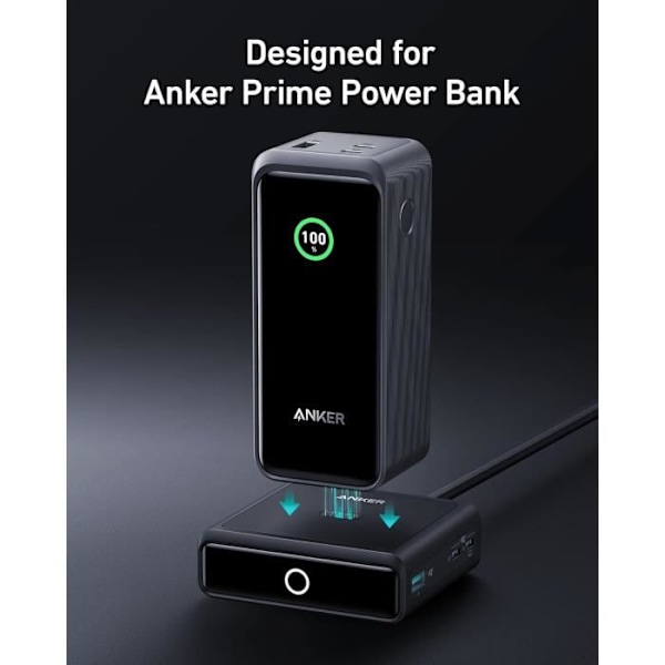 Opladningsstation - ANKER - Prime - 100W - 4 porte - GaN-teknologi