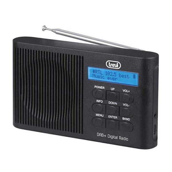 Bærbar radio - TREVI - B09Q61KZ4B - Digital - DAB - Lysstyrkeregulering af displayet sort