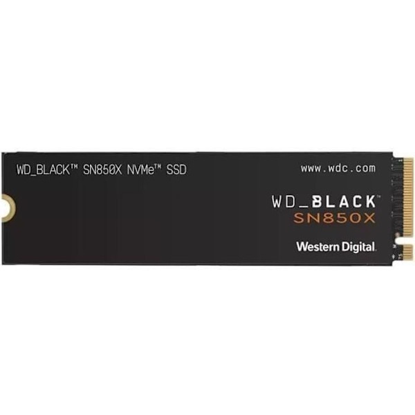 WESTERN DIGITAL SN850X harddisk - NVME SSD - 2TB intern - M2 format med radiator - Sort