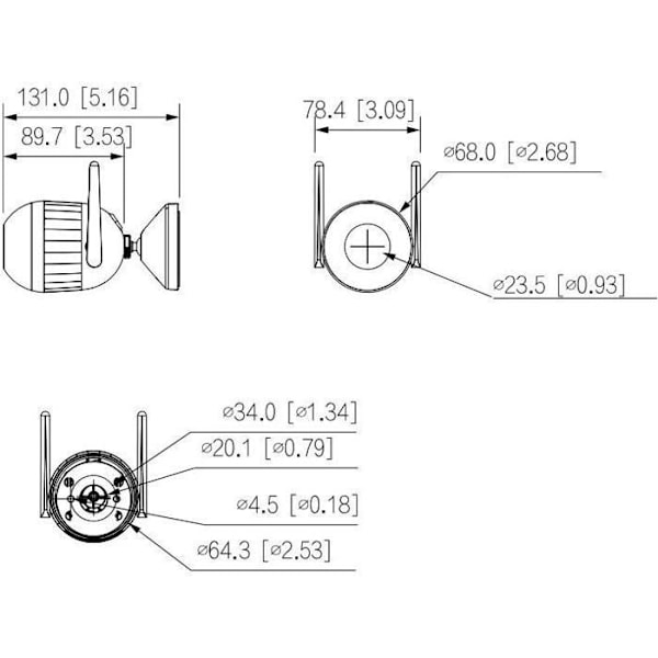 DAHUA-objekti F2C-PV 3,6 mm