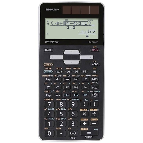 Koululaskin - SHARP - EL-W506T-GY - LCD-näyttö - Musta - Tieteellinen musta, Harmaa