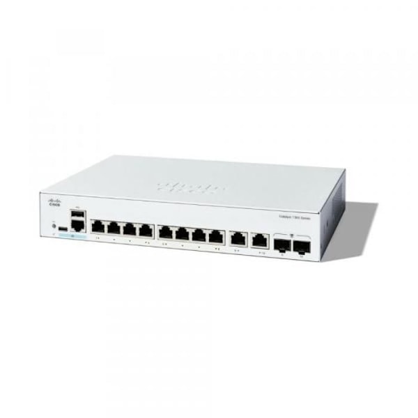 Switch - CISCO - Catalyst 1300 - 8 portar GE - Extern strömförsörjning - Gigabit Ethernet Grå