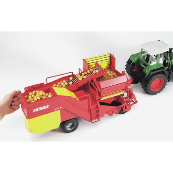 Grimme SE75-30 perunannostokone - BRUDER - Korkeussäädettävä - Juoksumatto ja kampi Rød