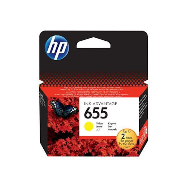 HP 655 Keltainen mustekasetti Deskjet Ink Advantagelle - Alkuperäinen - Jopa 600 sivua ISO/IEC 24711