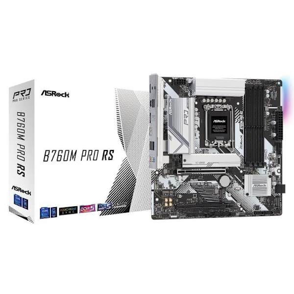 ASRock B760M PRO RS - Micro ATX Socket 1700 Intel B760 Express -emolevy - 4x DDR4 - M.2 PCIe 4.0 - USB 3.0 - PCI-Express 5.0 16x -