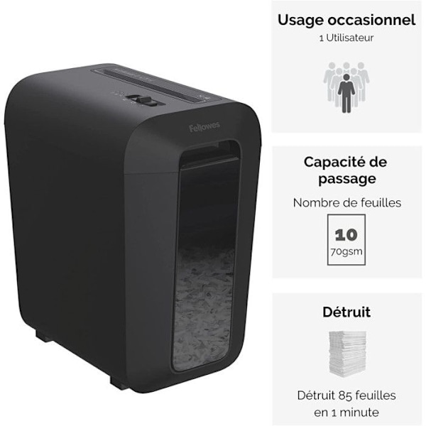 Fellowes LX65 makulator - tværsnit