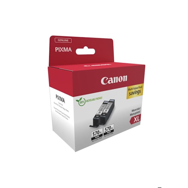Pak 2 XL CANON PGI-570XL BK blækpatroner - SORT